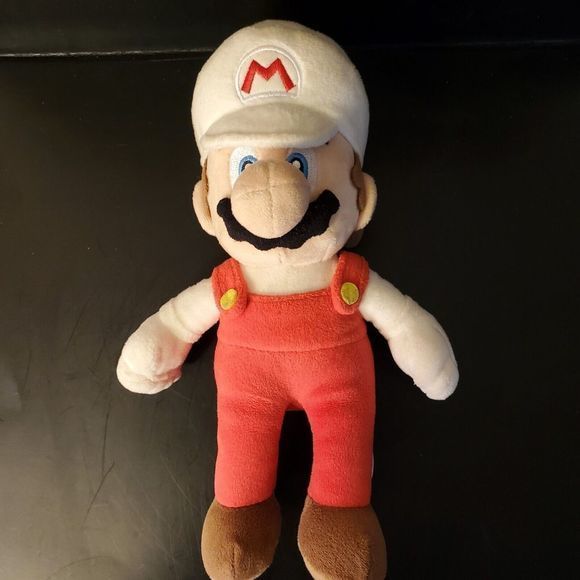 Sanei Super Mario All Star Collection 9.5" Fire Mario‎ Plush Red White - Picture 2 of 5